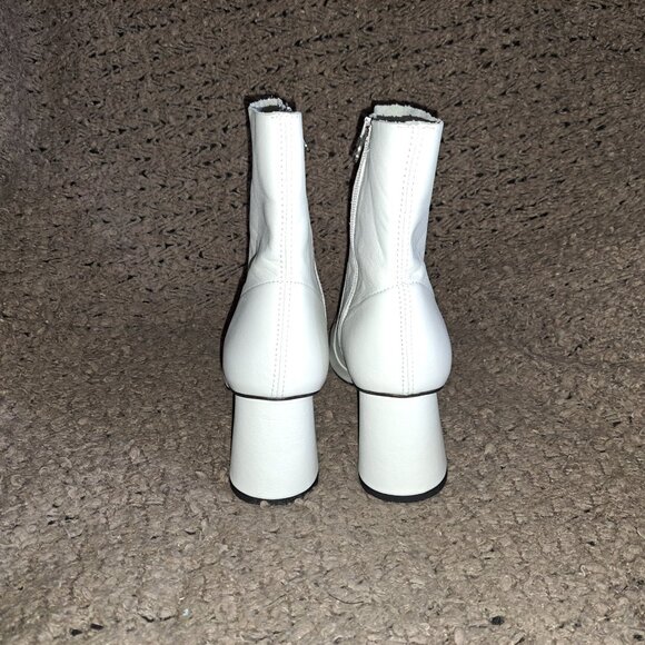 L'INTERVALLE-EATON-White Leather-Square Toe-Cylindrical Heel-SZ 40/9.5-Near Mint - Picture 6 of 8